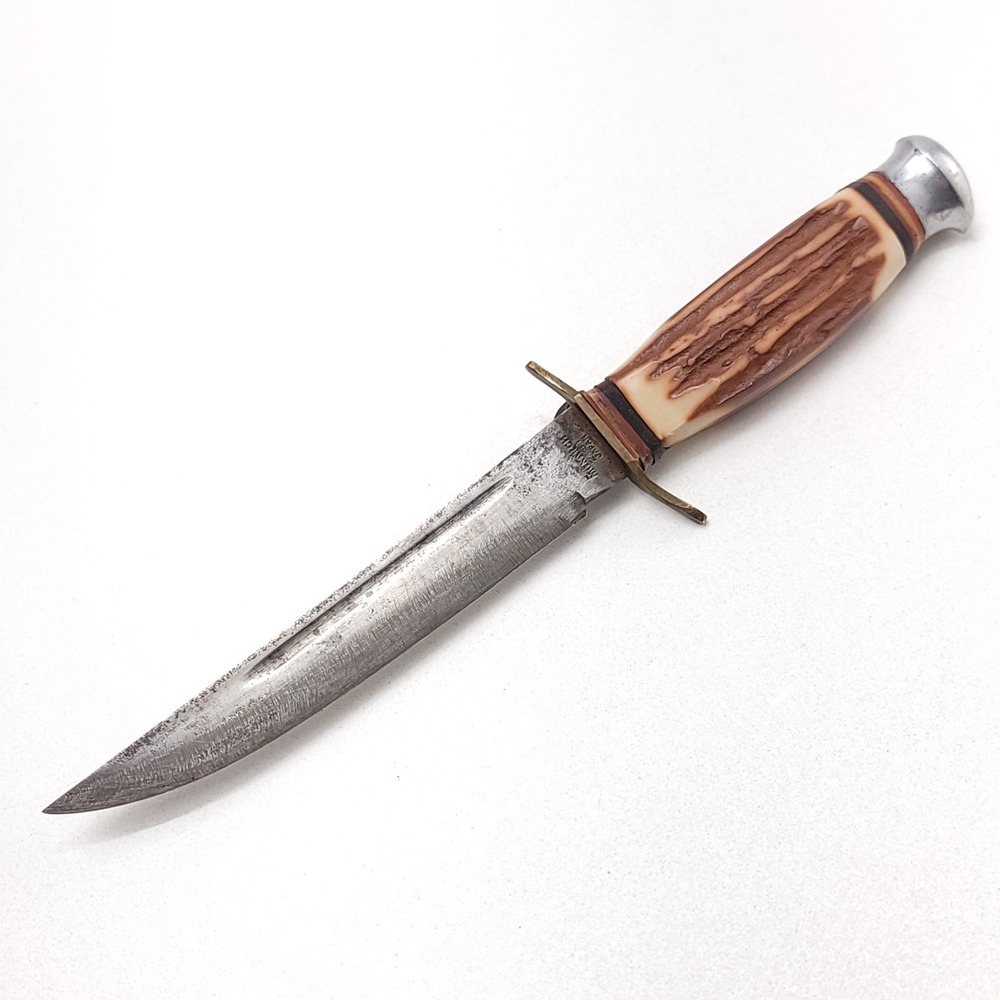 Monarch 2131 Vintage Fixed Blade Hunting Knife Stag Handle Japan 9.25 Inch
